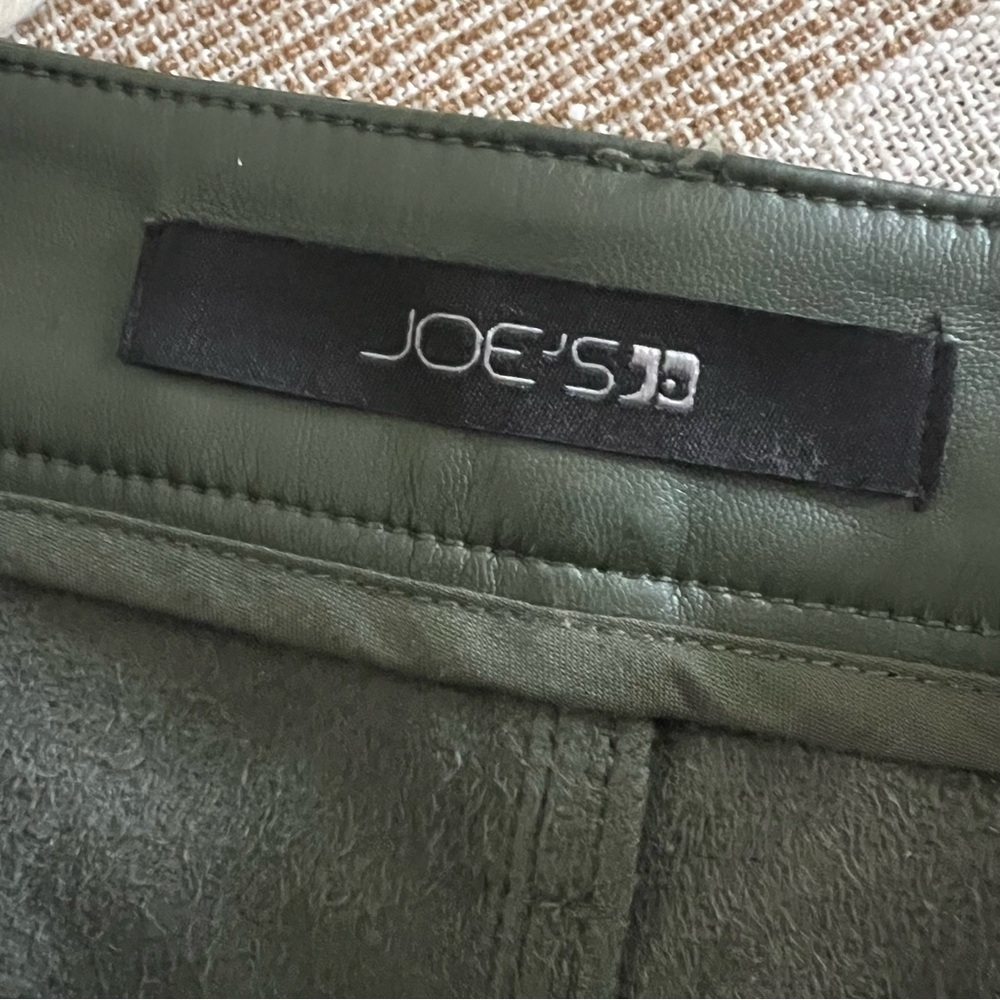 Joe’s jeans Faux leather wide leg high waist ankle jeans pants 31 Hunter Green - Picture 8 of 12